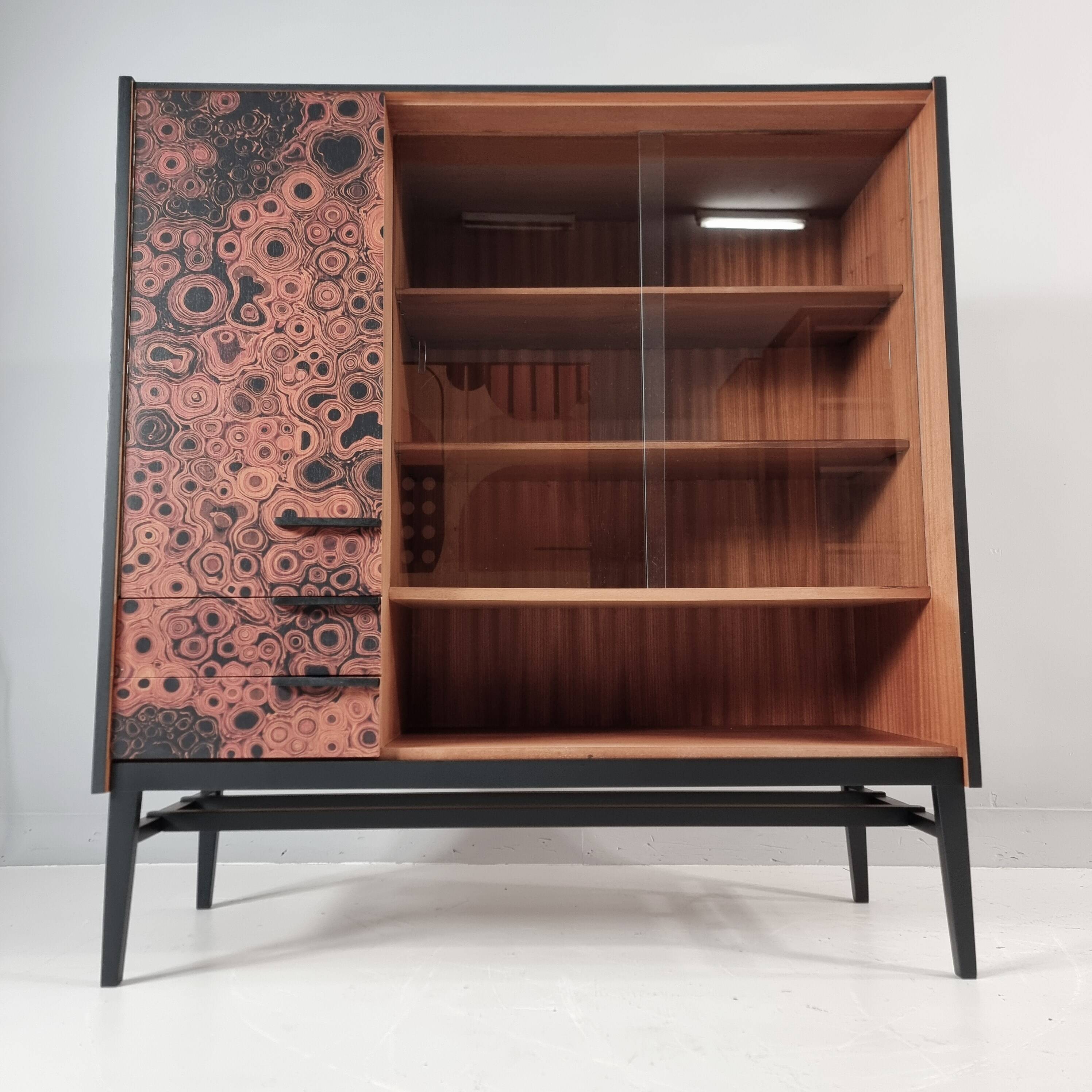 Vintage Brown Display Cabinet, 1970s