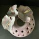 Pique flowers vase in sandstone enamels
