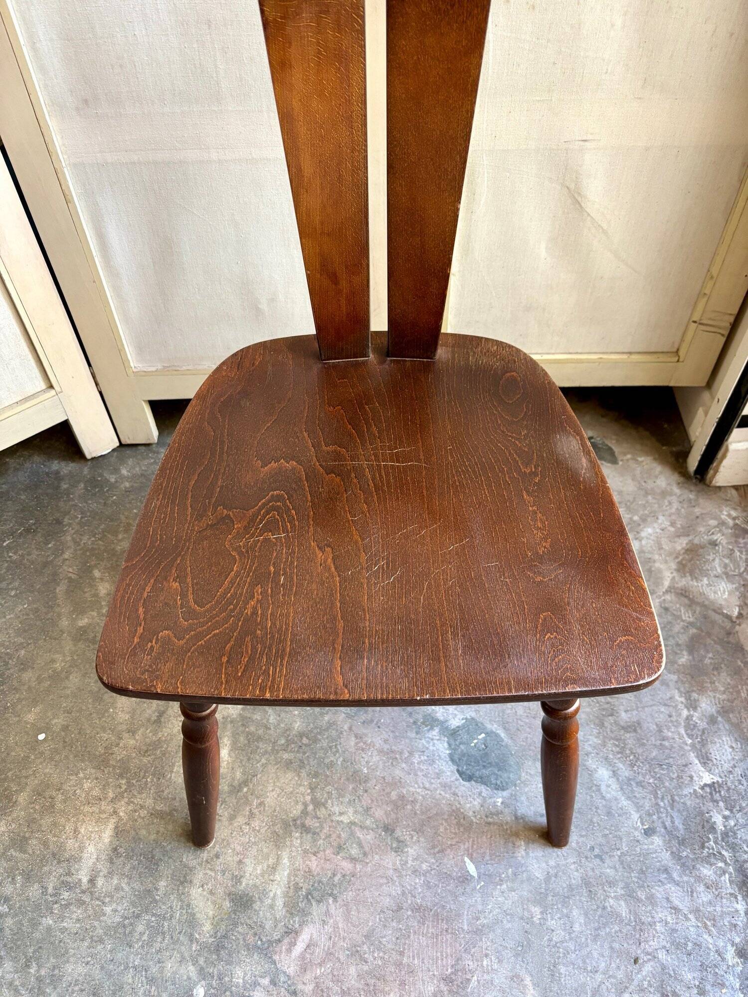 Brutalist chair in dark wood