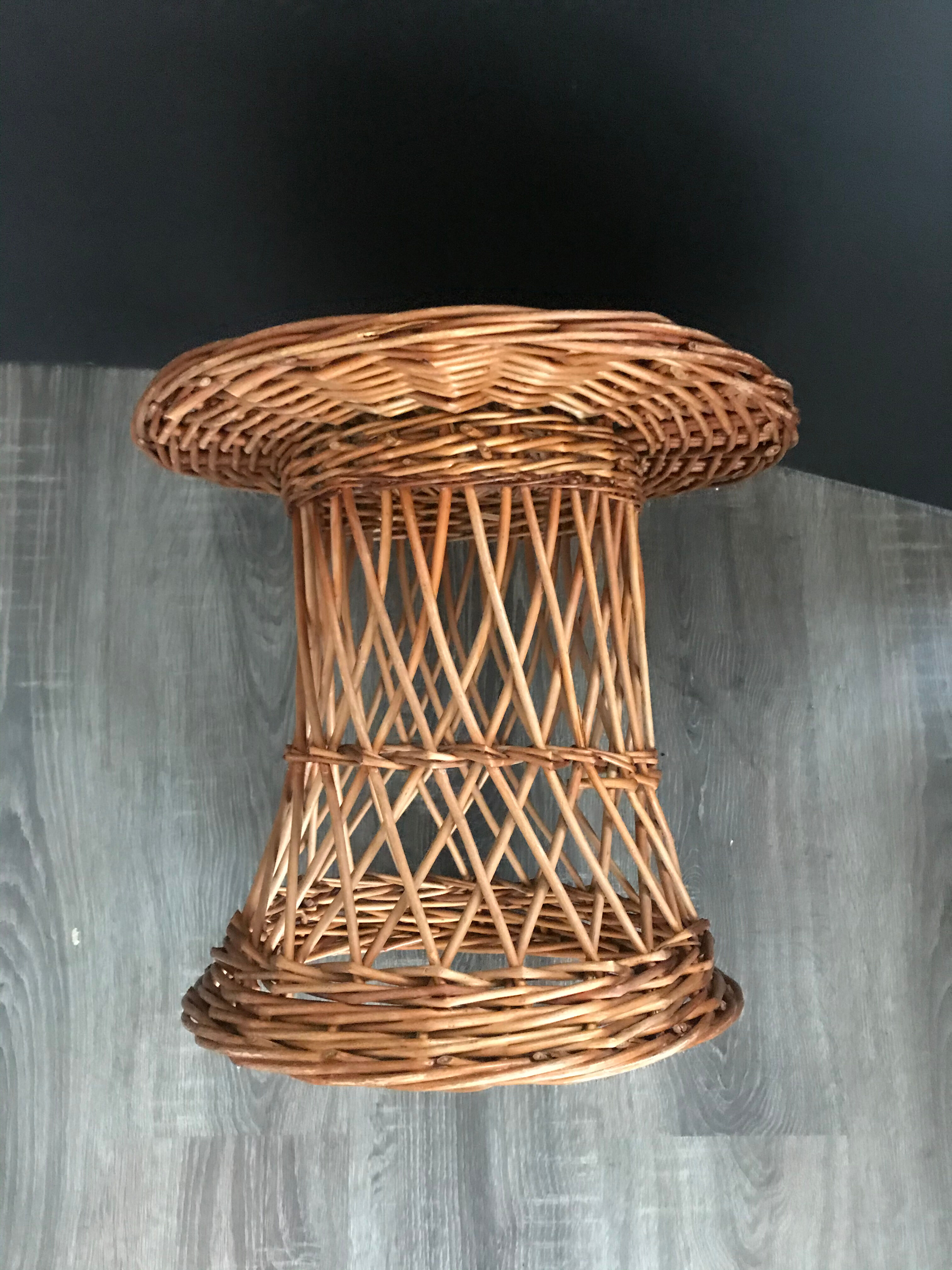 Braided rattan table