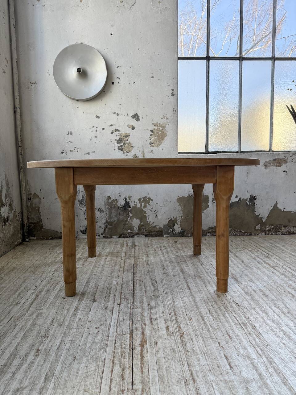 Oval farmhouse table oak 1960