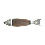 Wood/Silver Metal cutting board