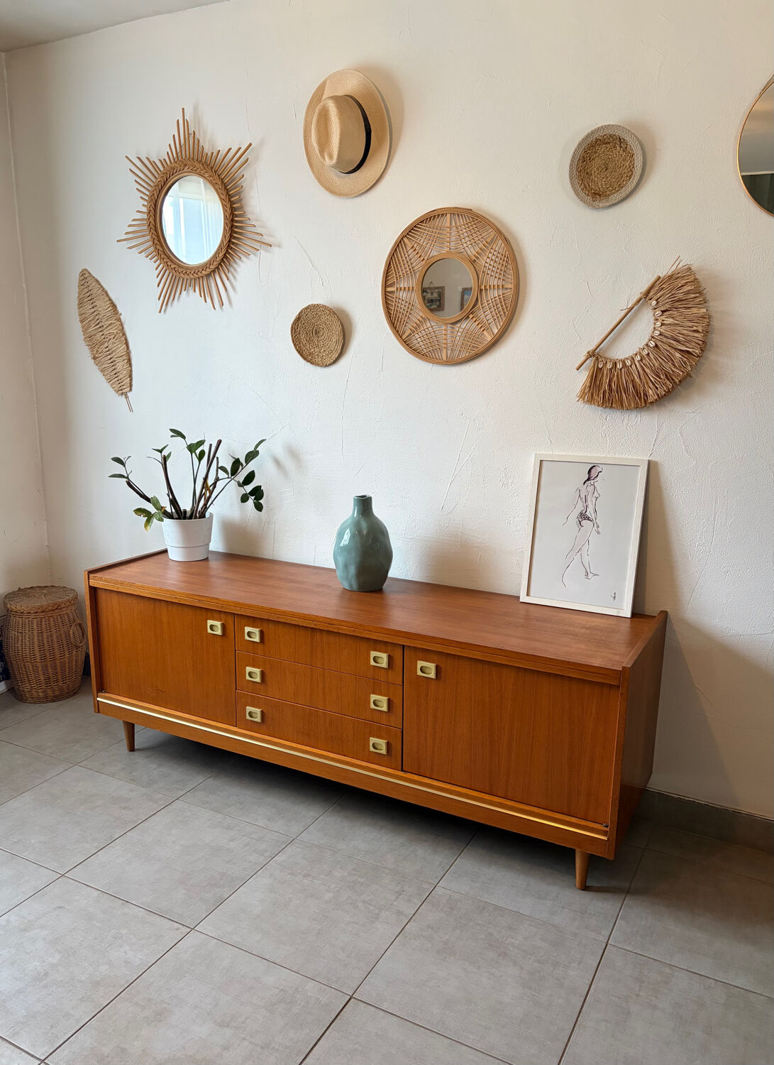 Vintage teak enfilade from the 1960s.