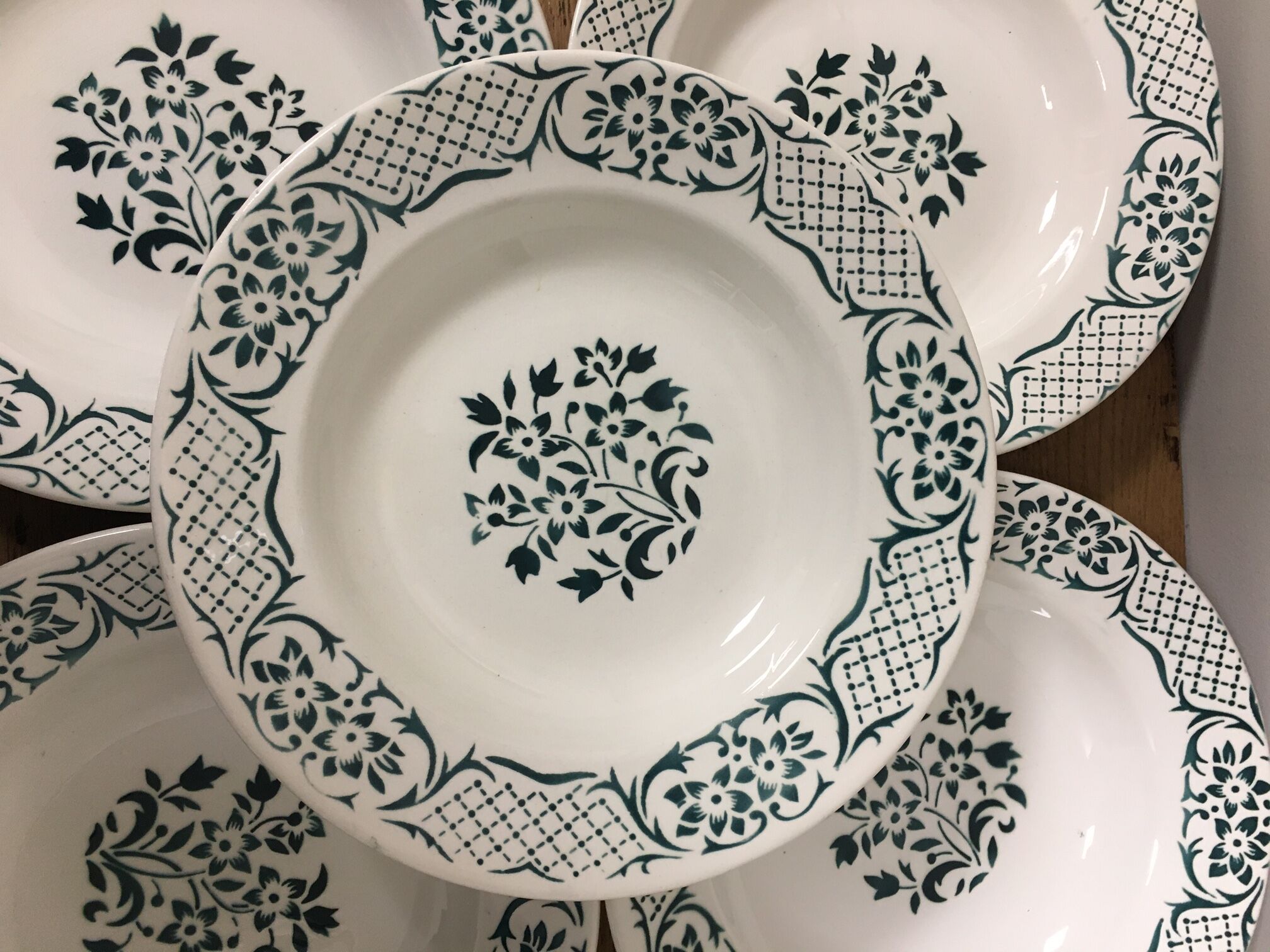 6 hollow plates Digoin Sarreguemines Model "Versailles"