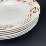 Assiettes creuses Digoin Sarreguemines Fleurs marron – 0924X7