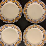 8 assiettes plates anciennes badonviller, modèle edith, 1900