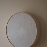 Mid-century modern wall sconce and ceiling light in linen and lace, Sweden, 1950s.