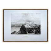 Lisbon, Portugal, Vintage engraving, 1841. Original.