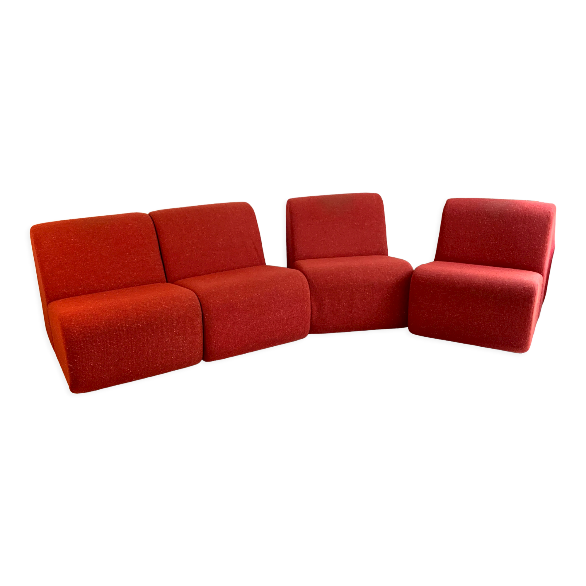 Set de 4 chauffeuses modulaires vintage