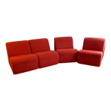 Set of 4 vintage modular easy chairs