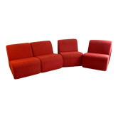 Set of 4 vintage modular easy chairs