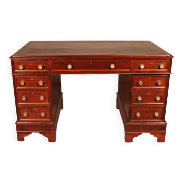 Petit Bureau à Caissons En Acajou 19° Siècle