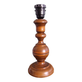 Lampe, pied en bois tourné