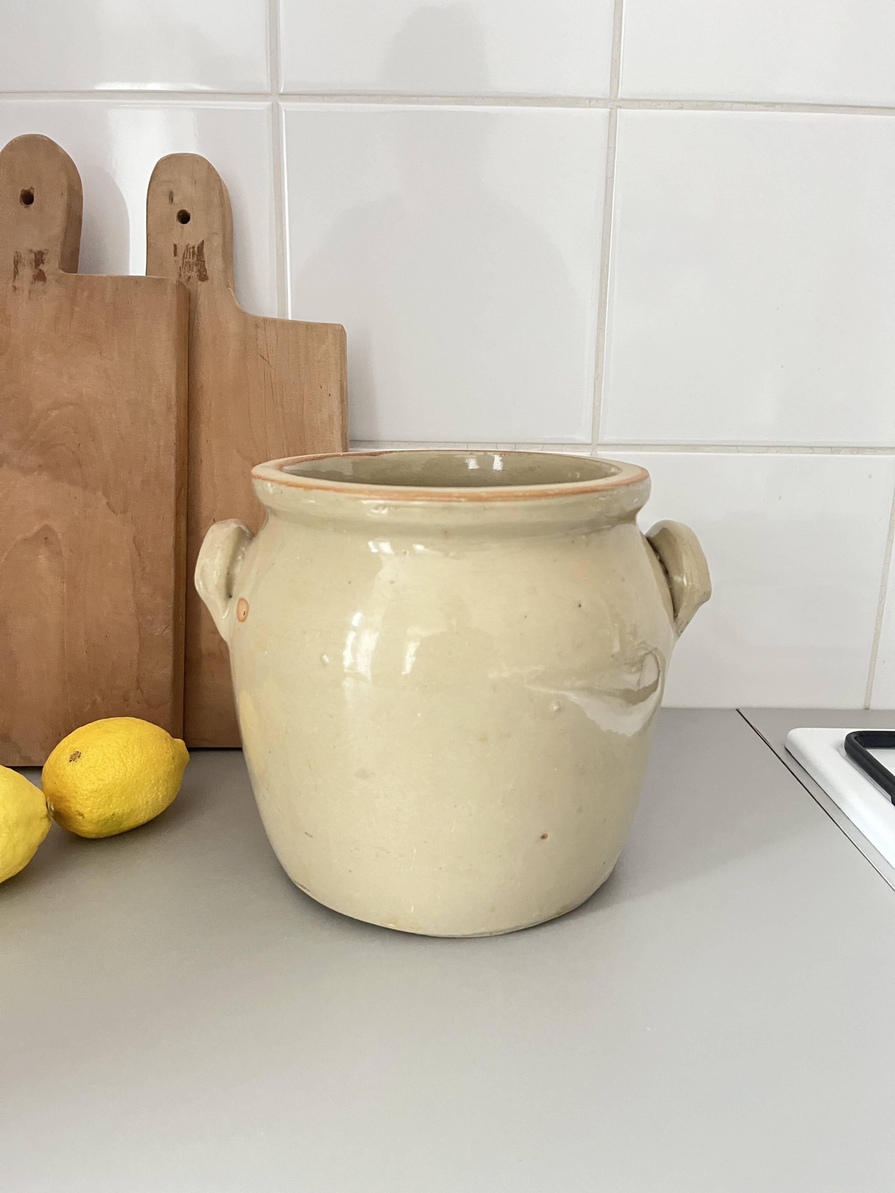 Old Digoin stoneware grease pot