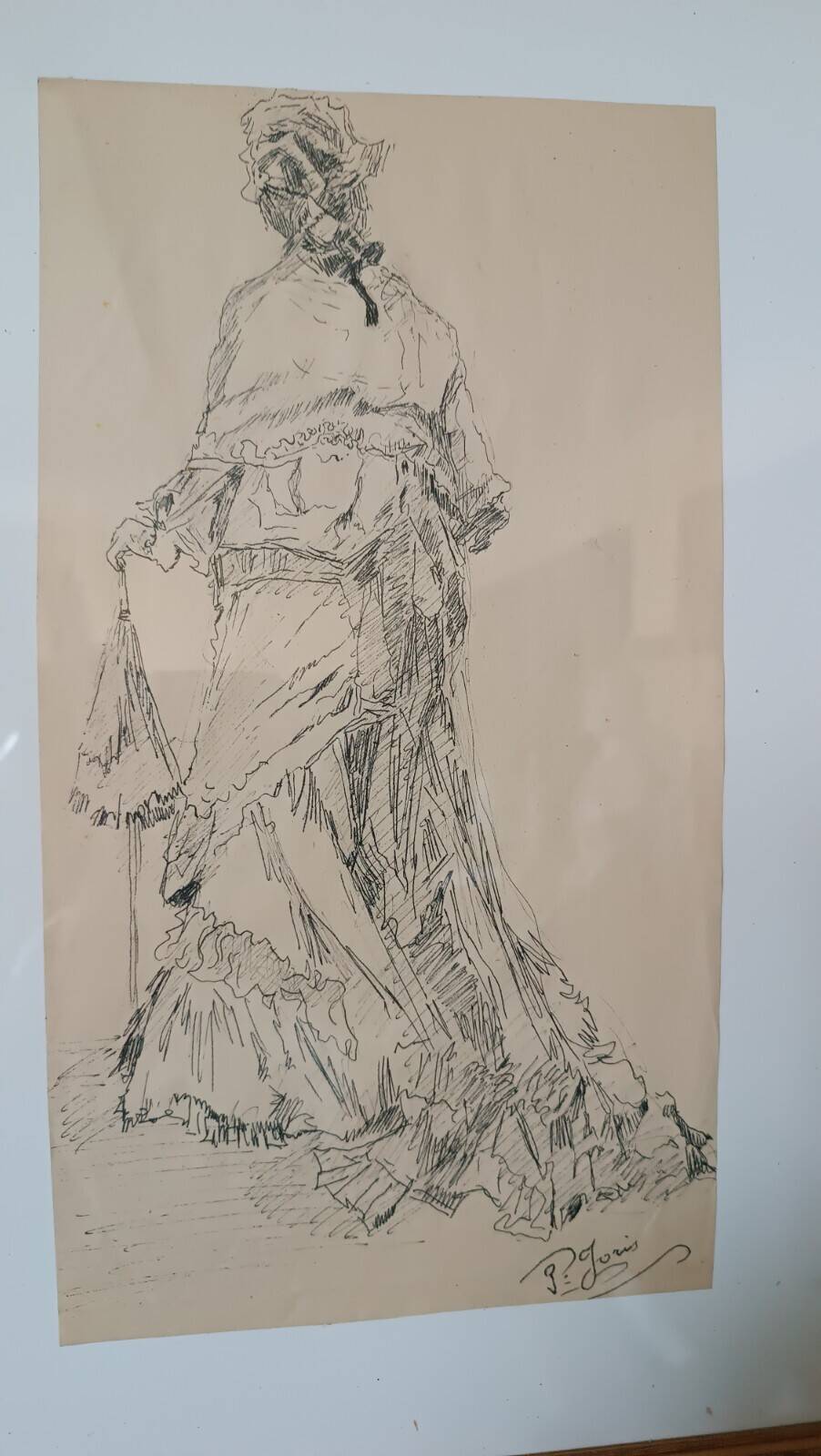 Ink painting on paper Pio Joris (Rome, June 8, 1843 – Rome, March 6, 1921)