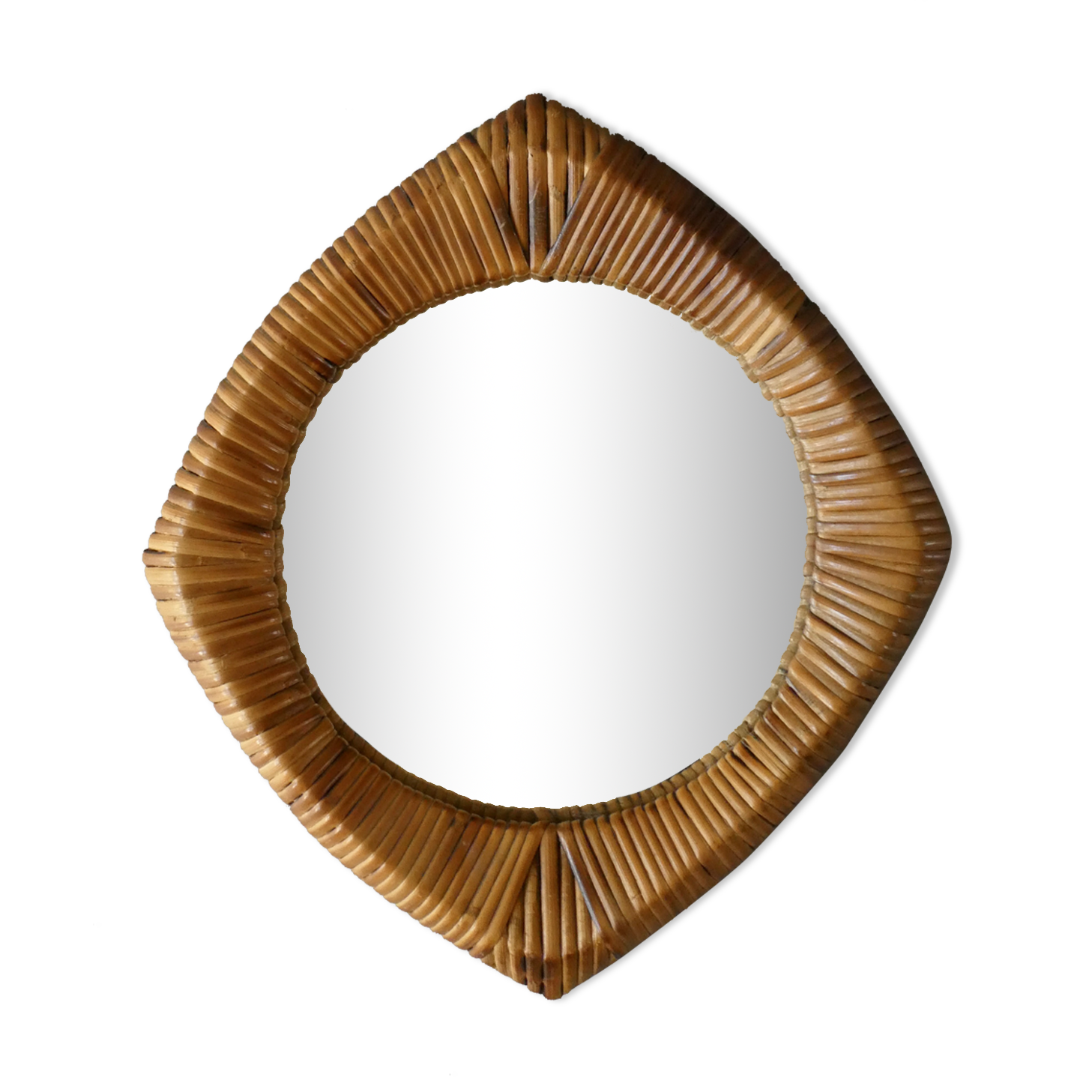 Rattan mirror from the 60s