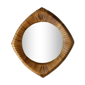 Rattan mirror from the 60s