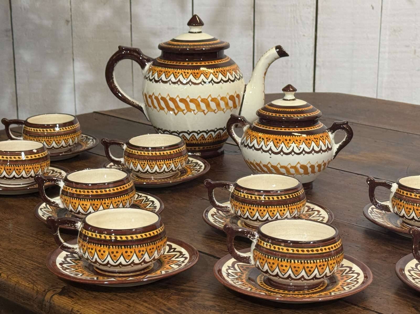 Quimper earthenware service from the 1930s-40s.