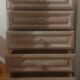 Small chest of drawers / tallboy in patinated solid wood – 5 drawers