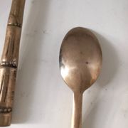 Set of 6 bamboo teaspoons, 1970