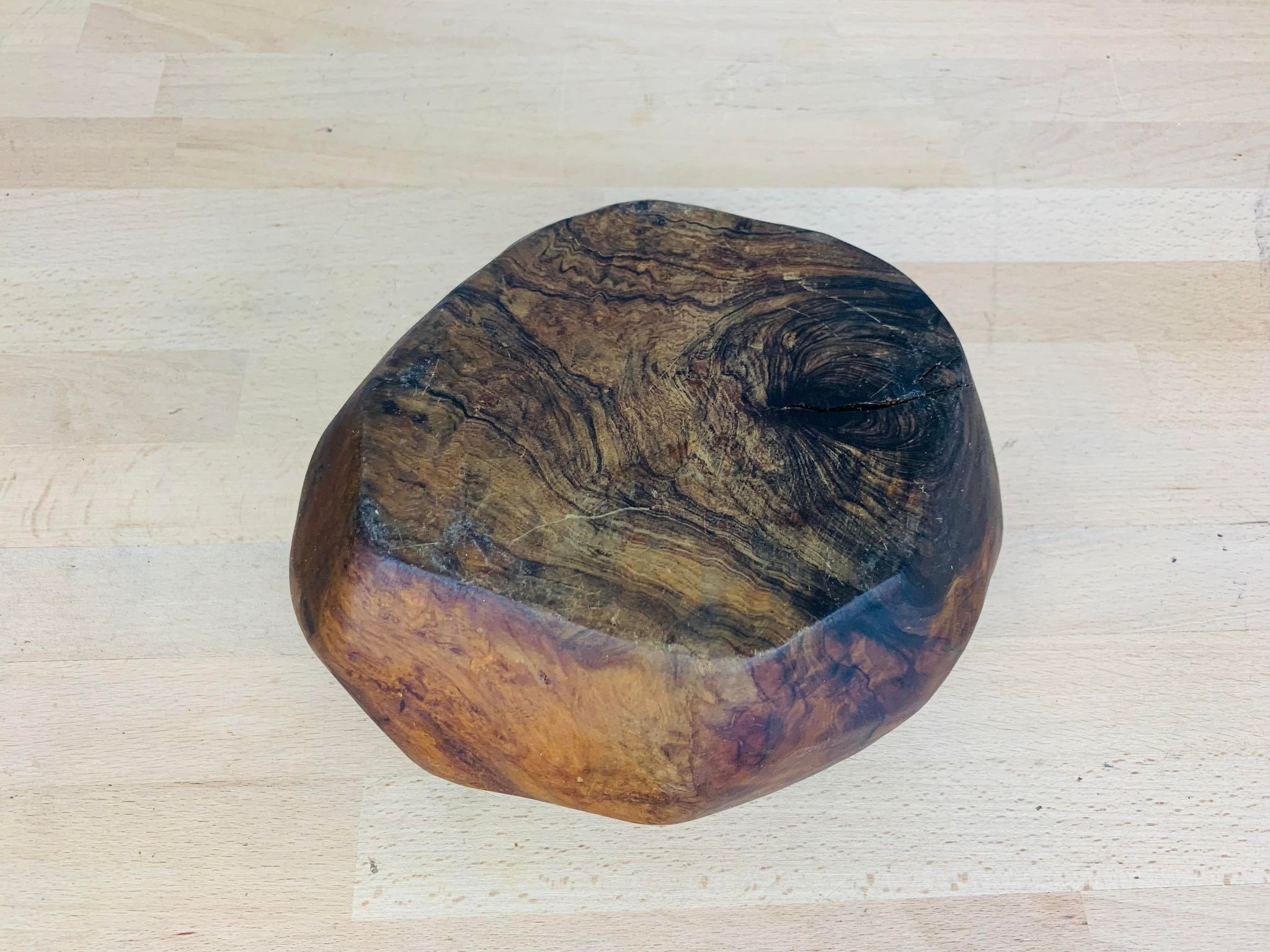 Empty pocket cut solid wood brutalist