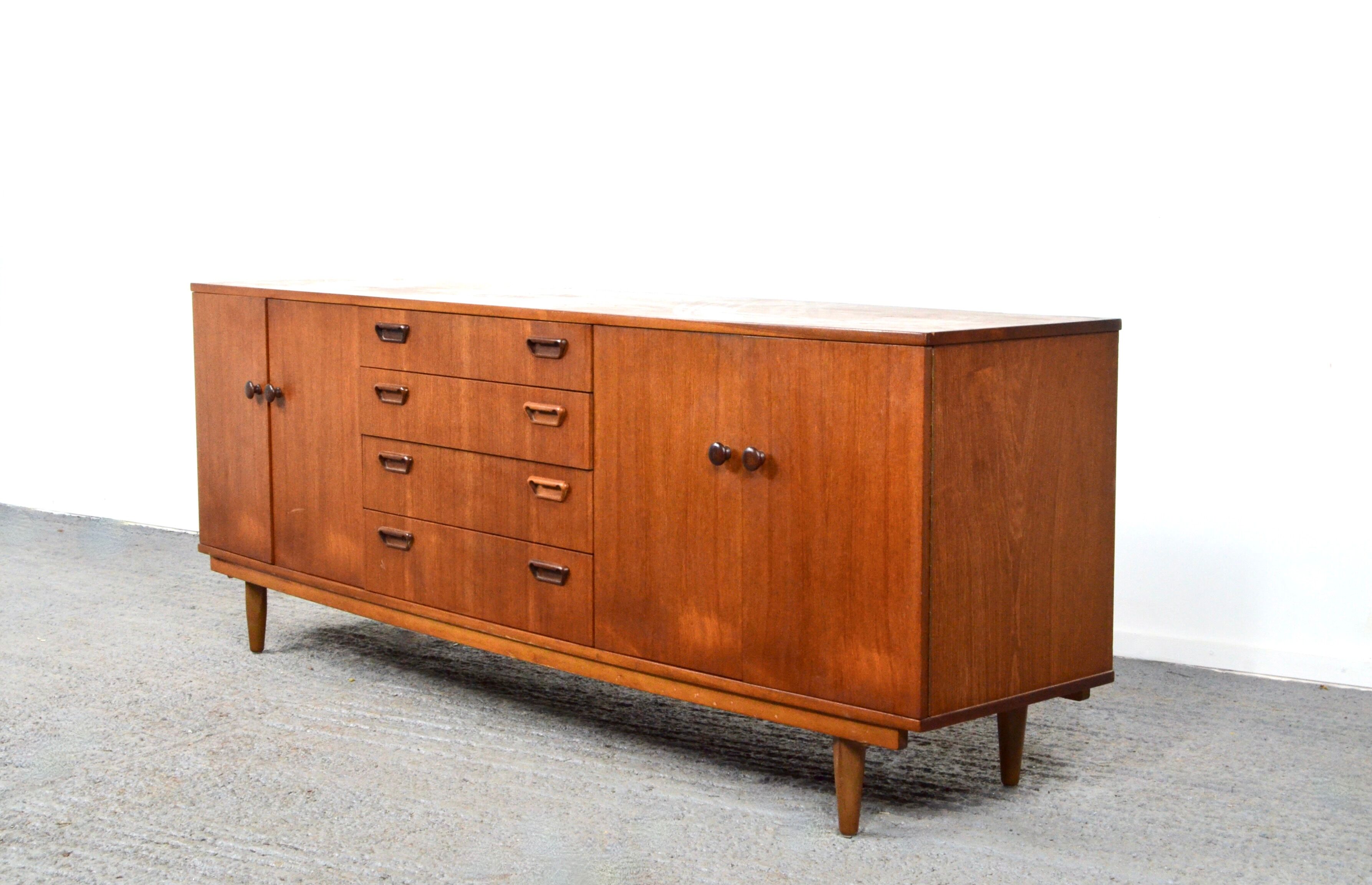 Midcentury tigerwood sideboard / long john. vintage modern / danish / retro / scandinavian style.