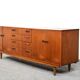 Midcentury tigerwood sideboard / long john. vintage modern / danish / retro / scandinavian style.