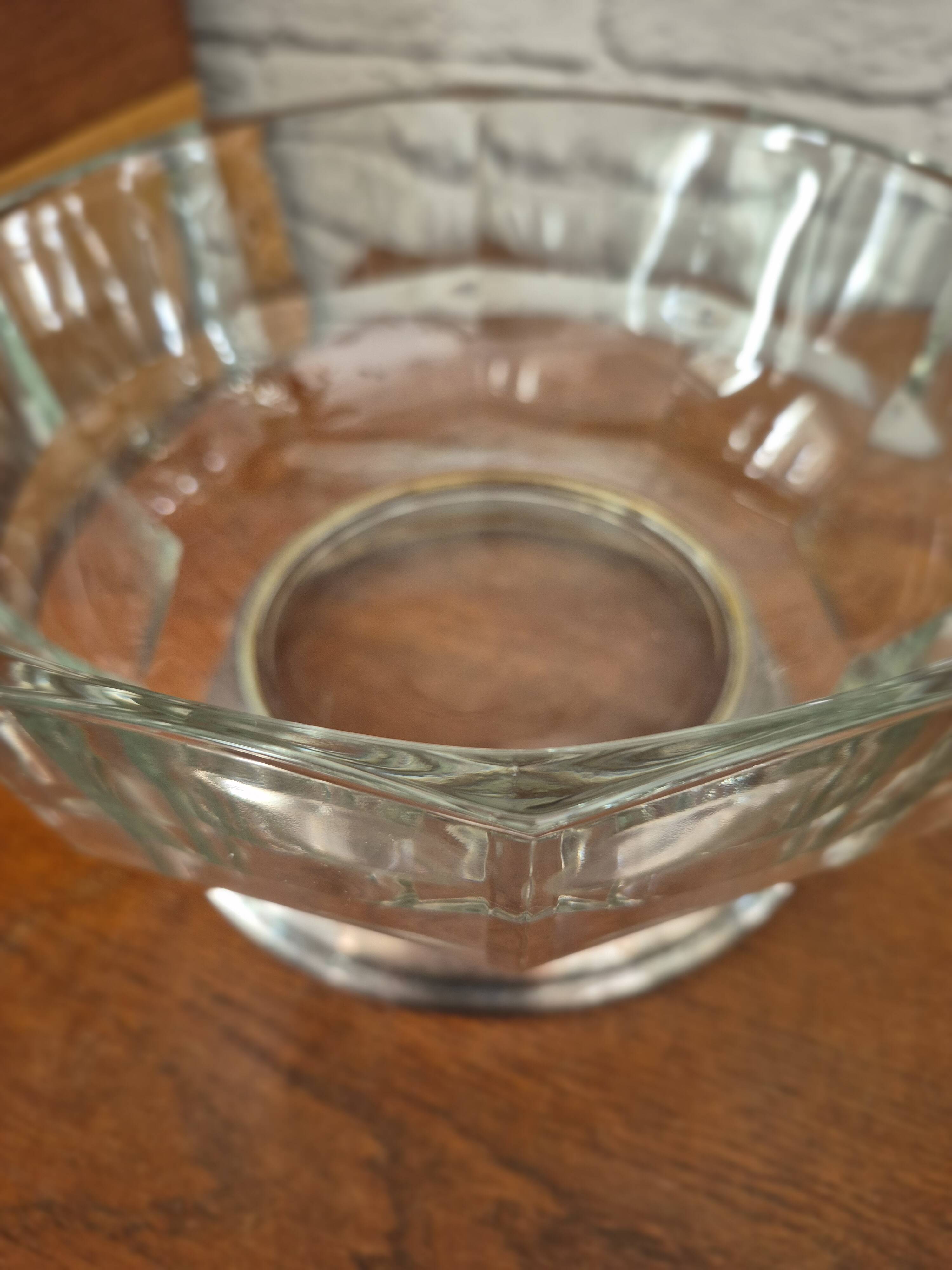 Vintage 70s glass caviar salad bowl