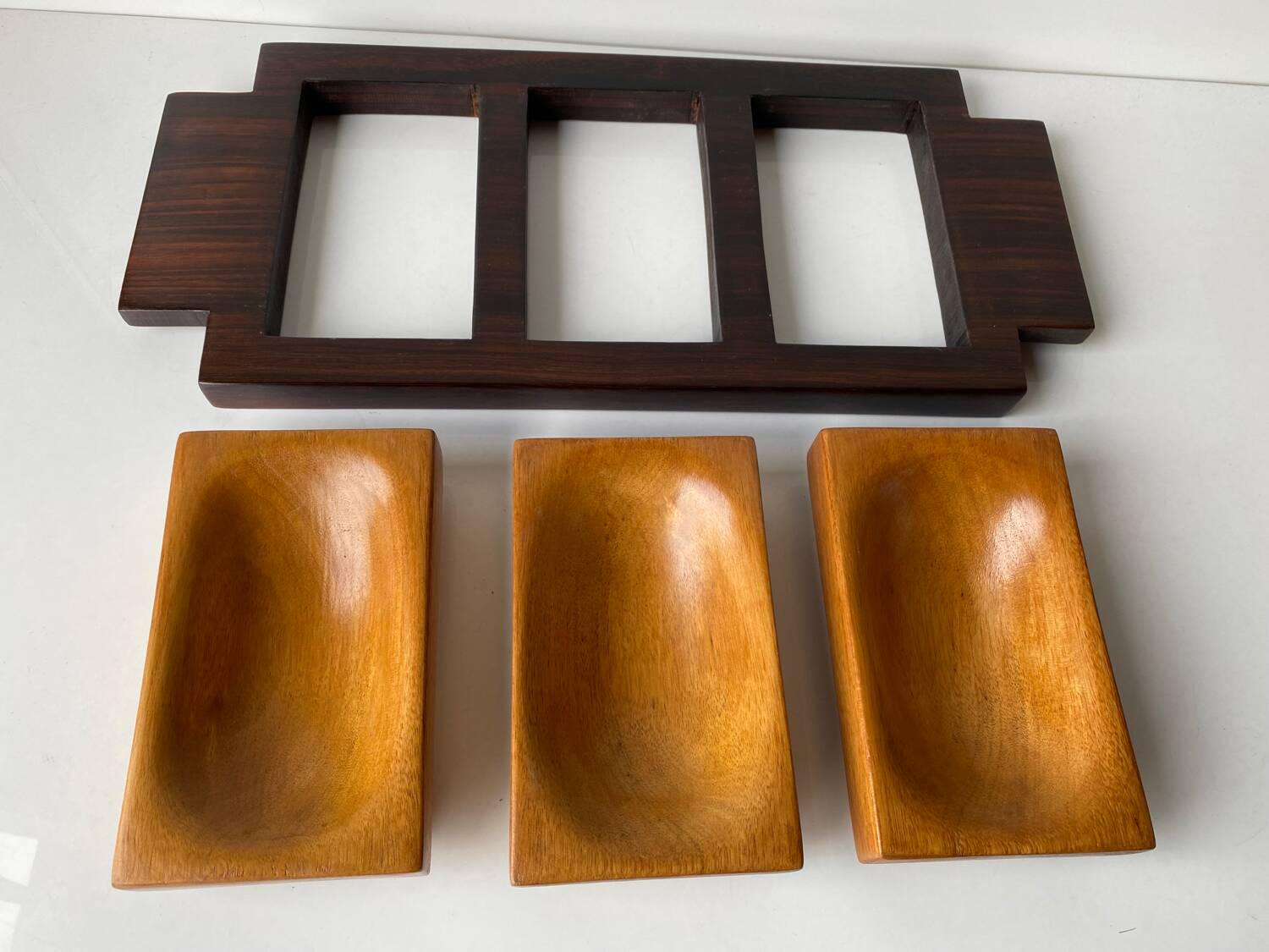 Solid wood aperitif/cocktail tray by Max Meder