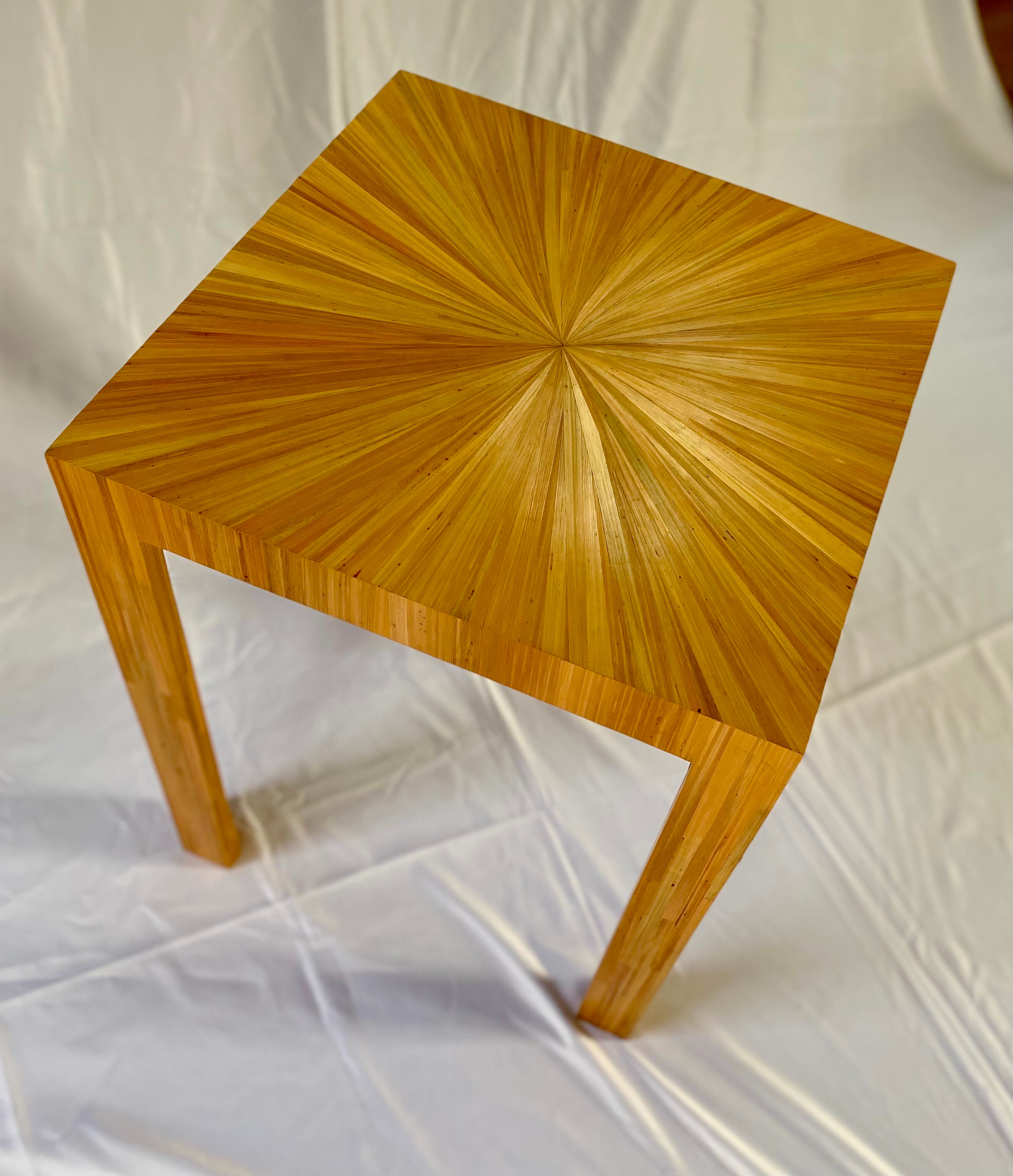 End of sofa straw marquetry