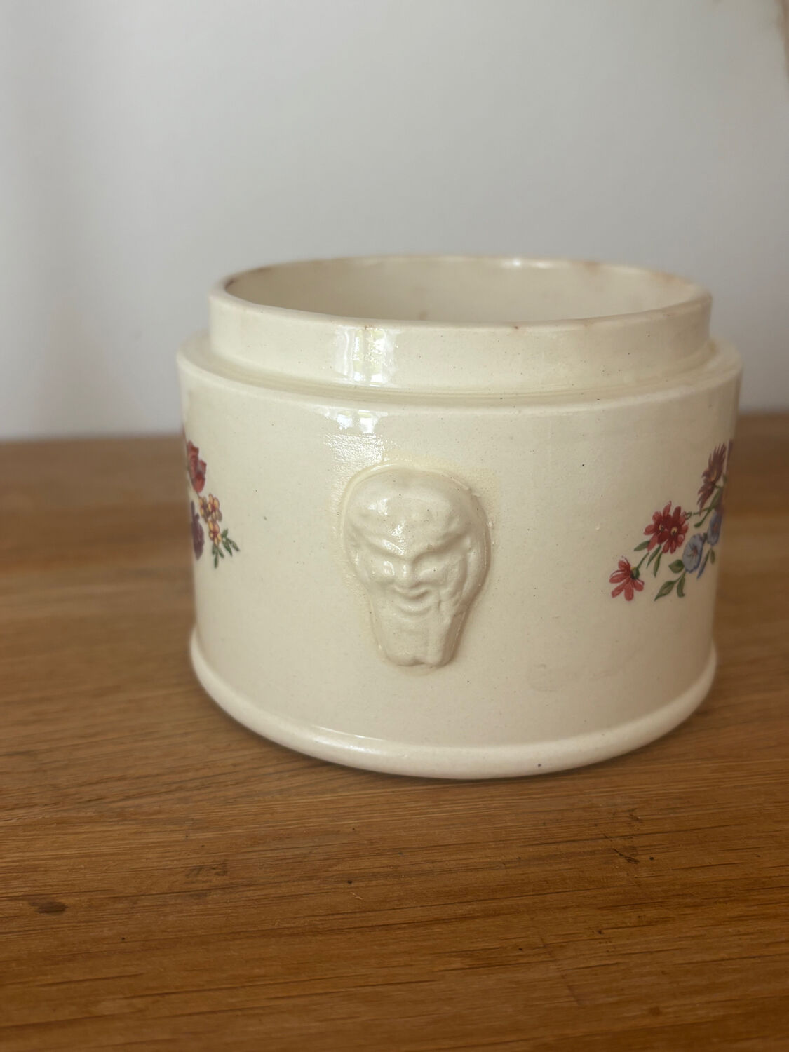 Vintage small candy jar floral pattern Sarreguemines