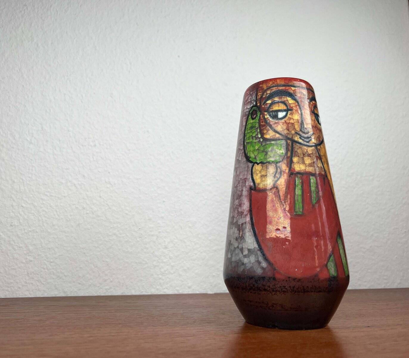 Danish studio pottery vase from the mid-century by Marianne Starck for Michael Andersen, 1960s.