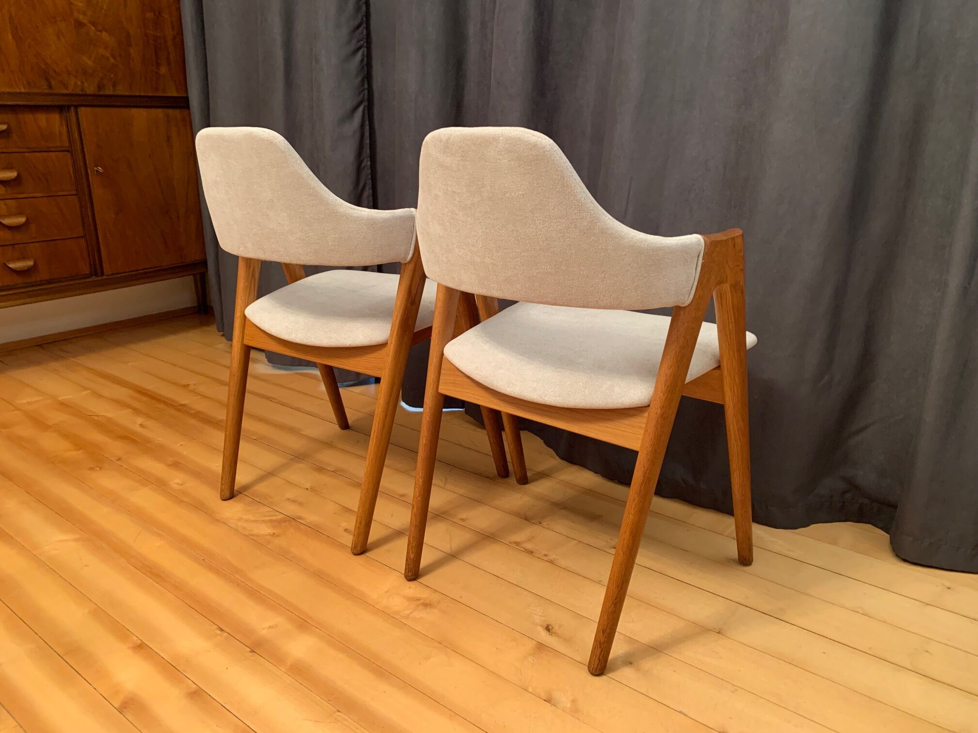 Pair of Compass chairs by Kai Kristiansen, SVA Møbler, Denmark, 1960s
