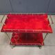 Rare Italian lacquered goatskin / parchment serving bar cart by Aldo T