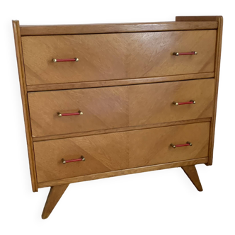 1950s compass foot chest of drawers