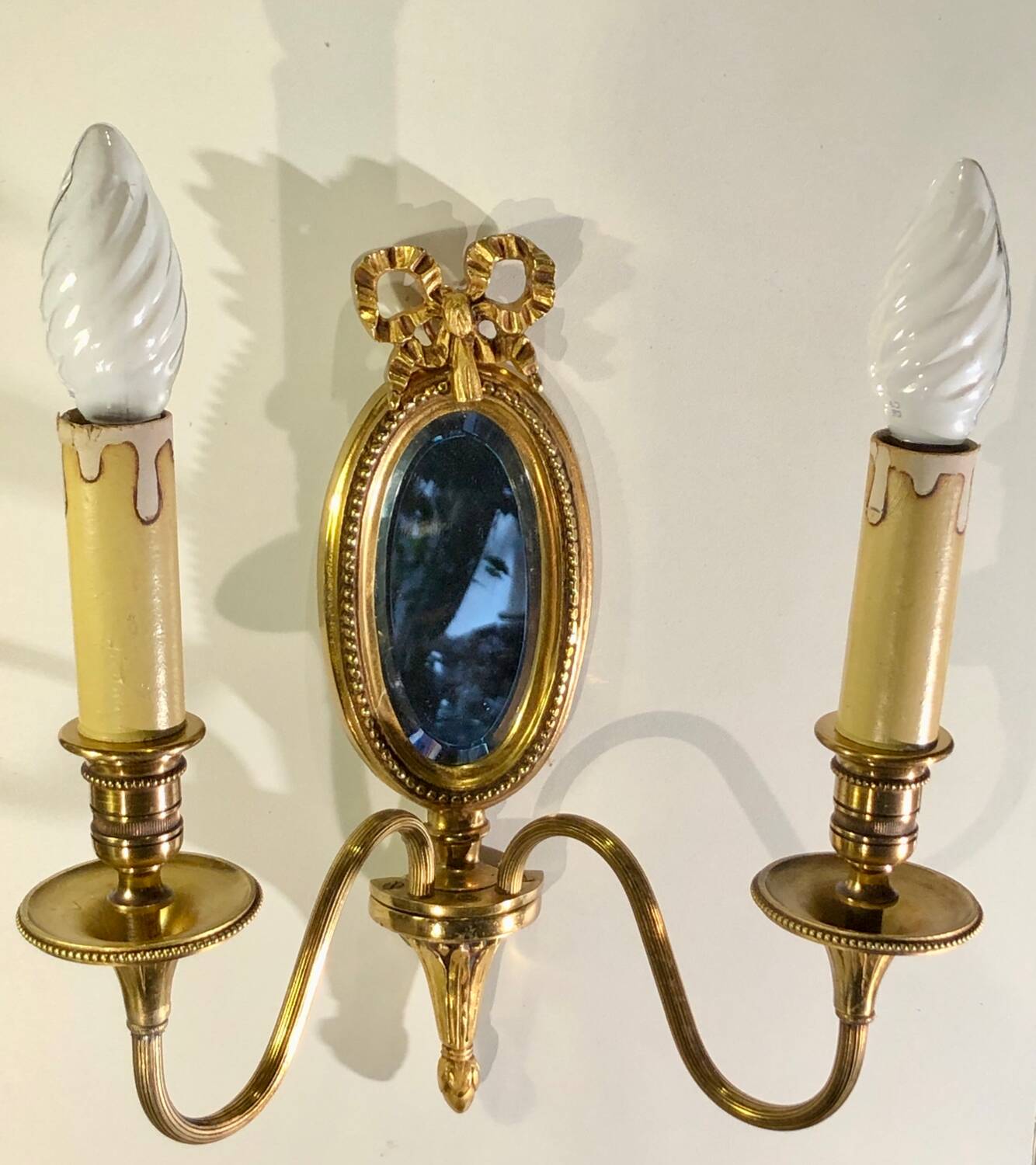 Louis XVI Wall Lamp Lucien Gau Mirror