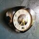 Vintage formica clock silent trapezoid wall clock "Black transistor star"