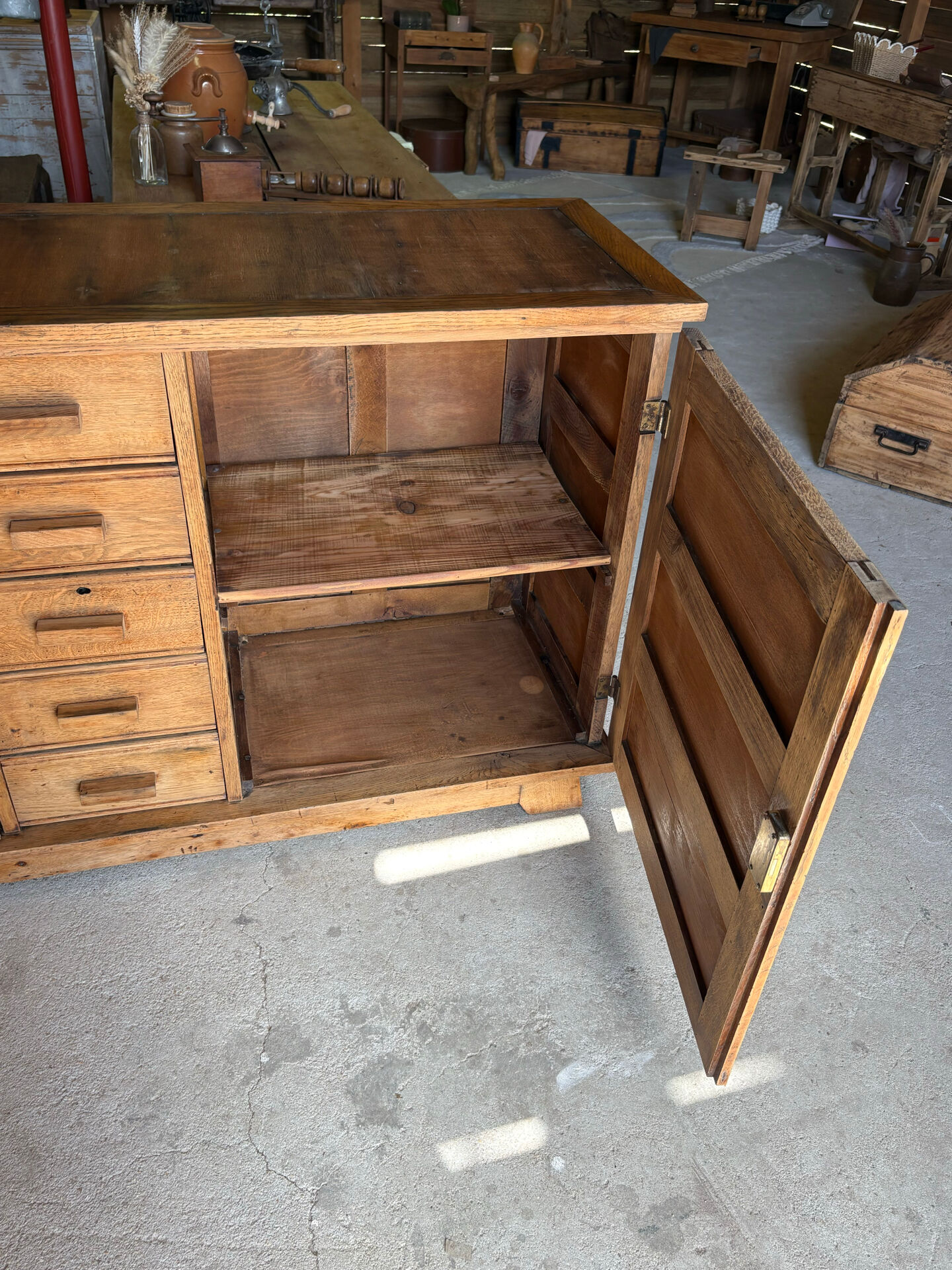 Renovated antique solid wood sideboard