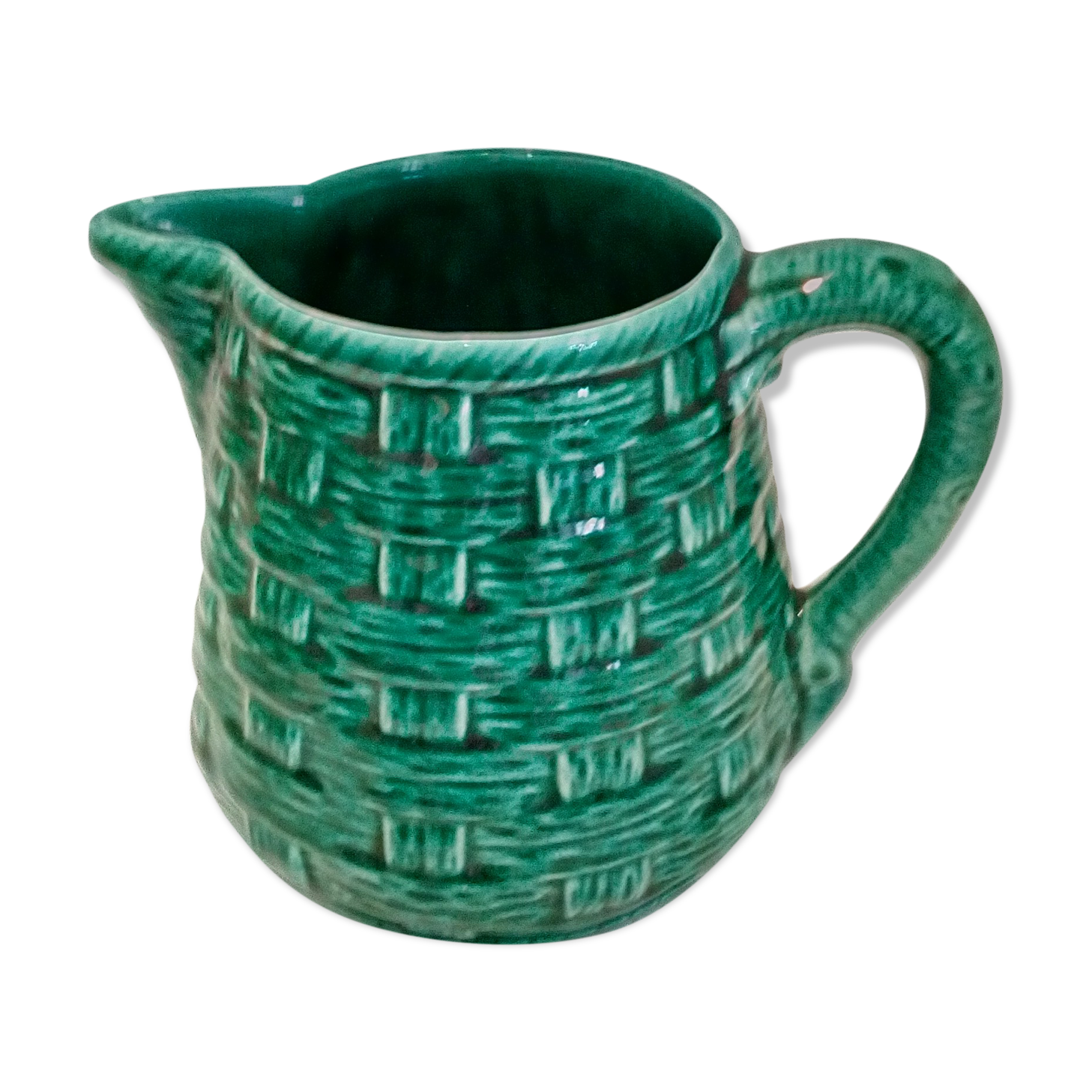 Digoin Sarreguemines braided pitcher