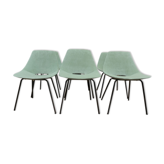 6 Tonneau chairs design by Pierre Guariche 1954