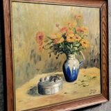 Jacques cartier 1936: oil on canvas, still life with flowers