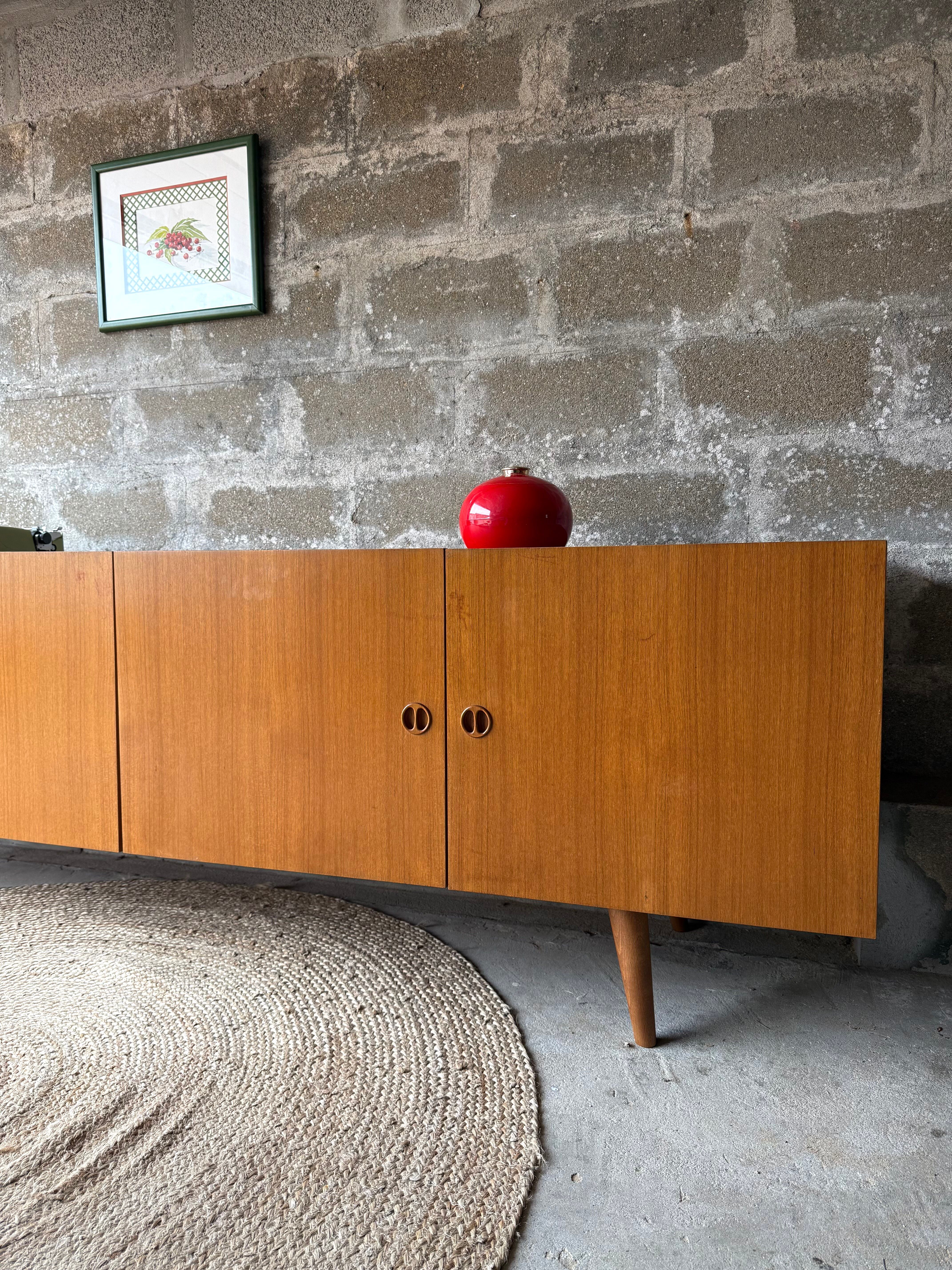 Vintage Scandinavian teak sideboard, 1970.