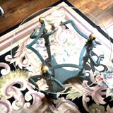 Superb antique pedestal table in patinated wrought iron