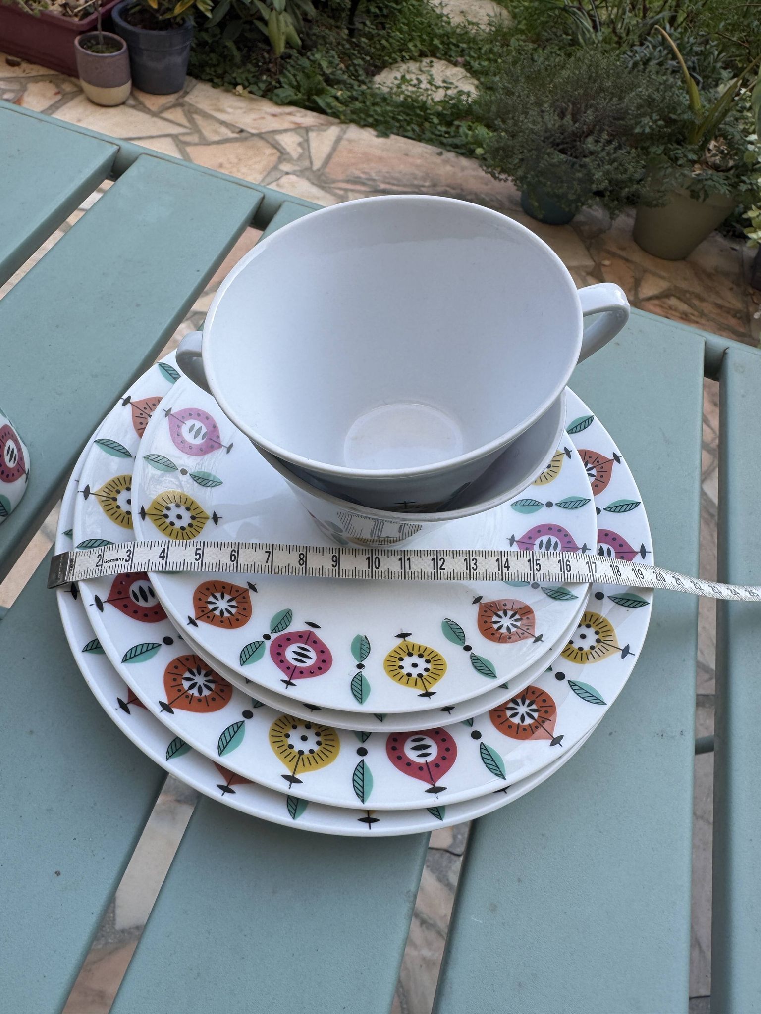 Vintage tea service from the 70s – Schirnding Bavaria – 2 cups + plates