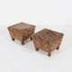 Set of 2 Art Deco poufs with original upholstery, France 1930