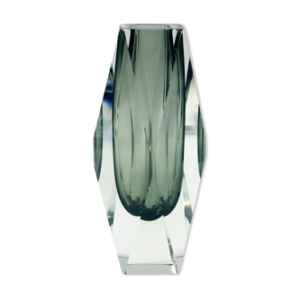 Vase en verre Sommerso à facettes de Murano du milieu du siècle par Flavio Poli pour Mandruzzato, Italie, années 1960