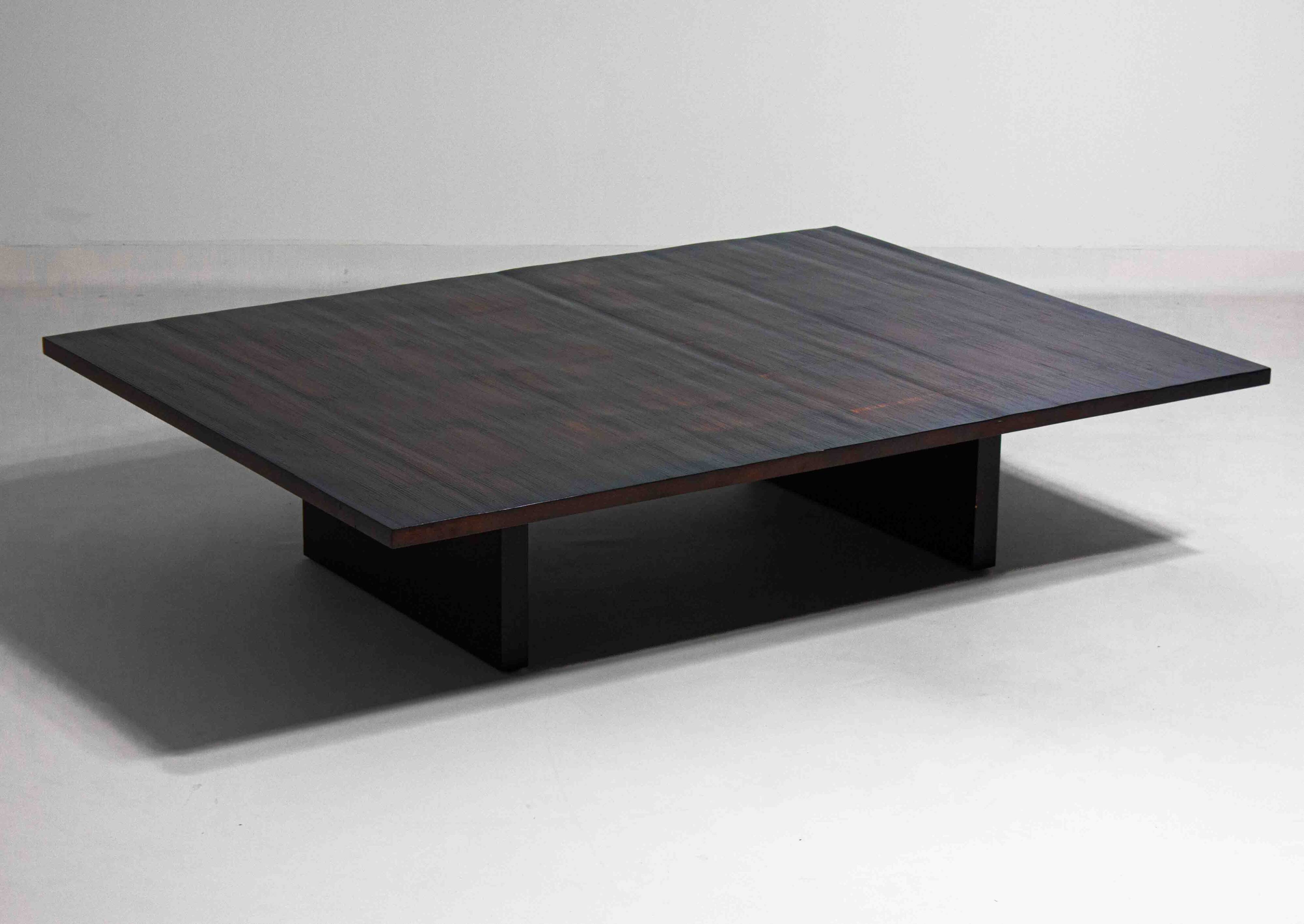 Large bamboo & wengé coffee table by Axel Vervoordt, 1980s