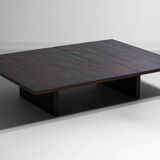 Large bamboo & wengé coffee table by Axel Vervoordt, 1980s