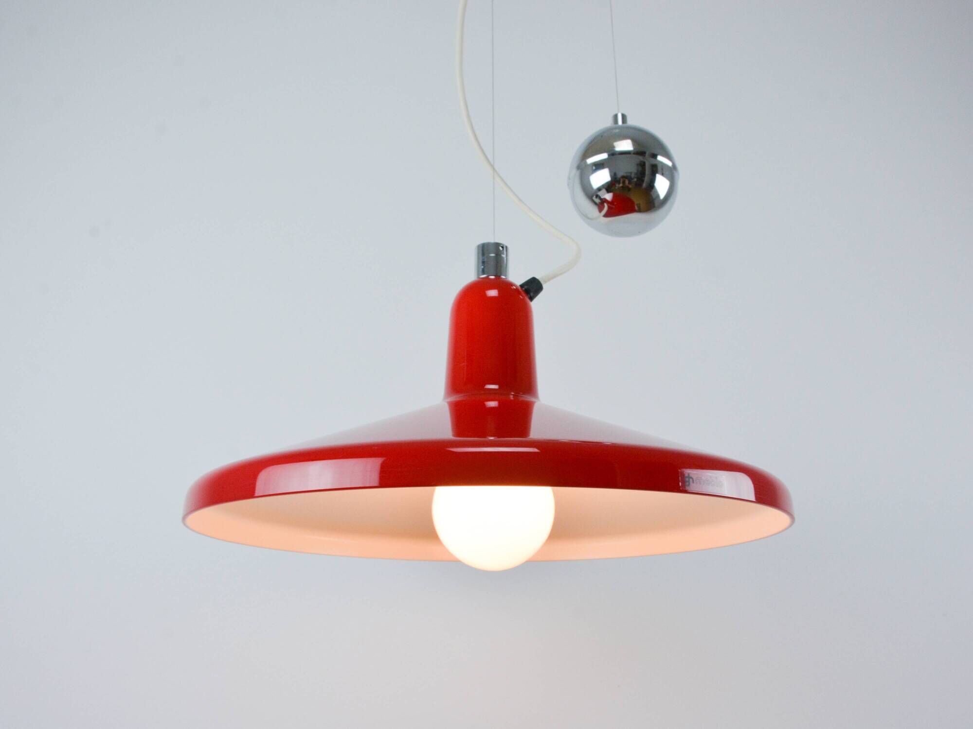 Vintage Red Meblo Manta Pendant Lamp
