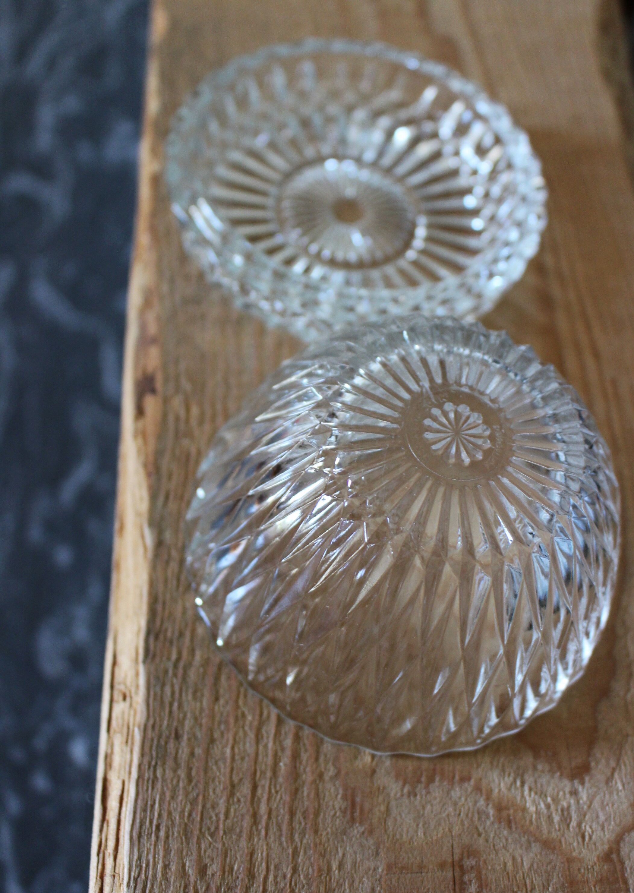 Round sweetener lid carved glass Duralex